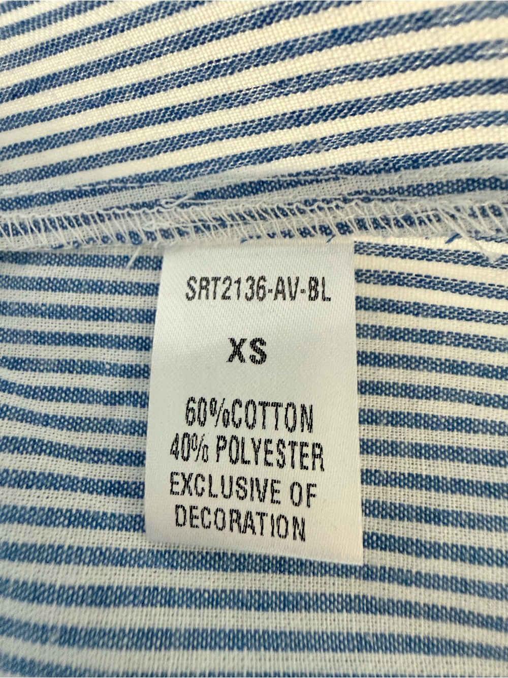 NWT THML Blue Floral Striped Embroidered Top - size extra small - Picture 15 of 15